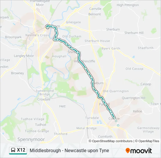 X12 Bus Line Map