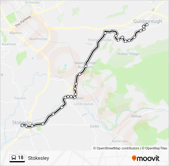 18 Route: Schedules, Stops & Maps - Stokesley (Updated)