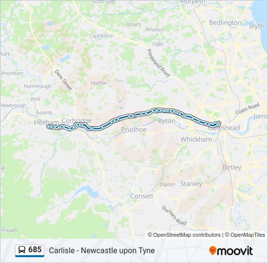 685 Route: Schedules, Stops & Maps - Hexham (Updated)