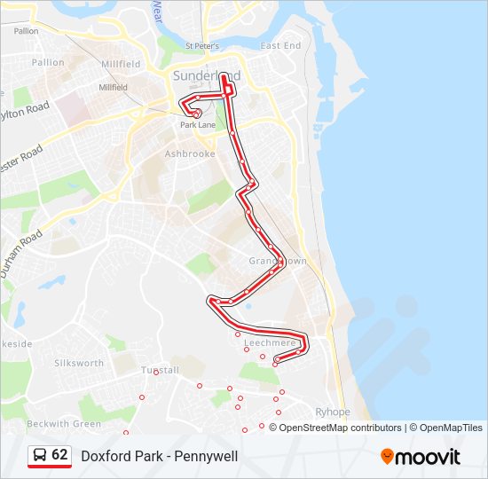 62 Route: Schedules, Stops & Maps - Sunderland (Updated)