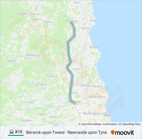 x15 Route: Schedules, Stops & Maps - Morpeth (Updated)