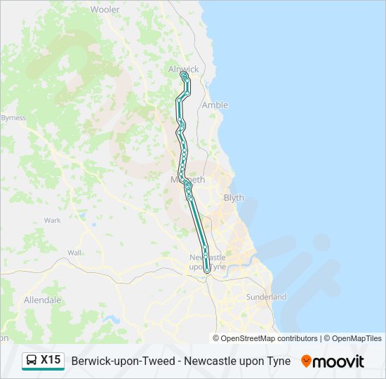 x15 Route: Schedules, Stops & Maps - Alnwick (Updated)