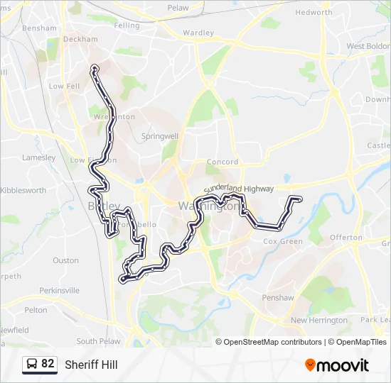 82 Route: Schedules, Stops & Maps - Sheriff Hill (Updated)