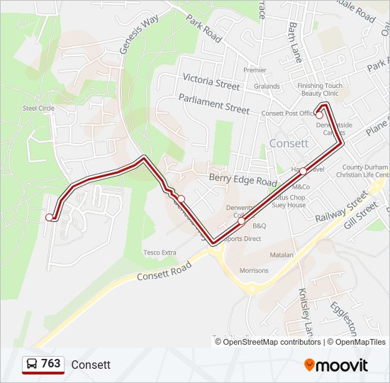 763 Bus Line Map