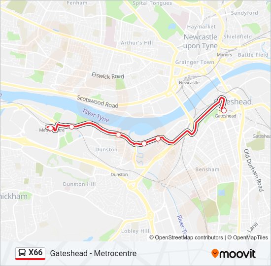 X66 bus Line Map