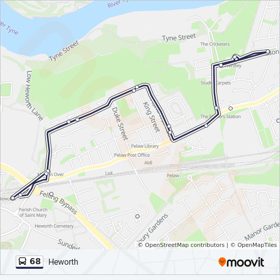 Bus 68 Route Map 68 Route: Schedules, Stops & Maps - Heworth (Updated)