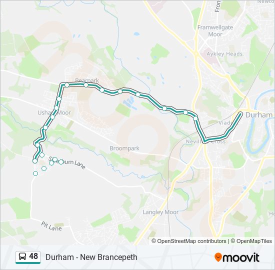 48 Route: Schedules, Stops & Maps - New Brancepeth (Updated)