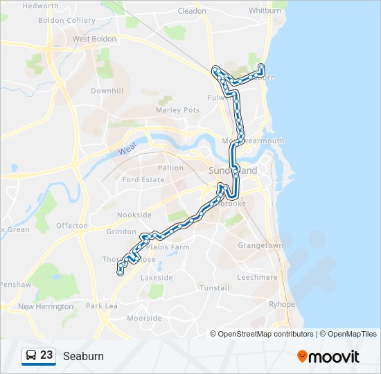 23 Bus Line Map