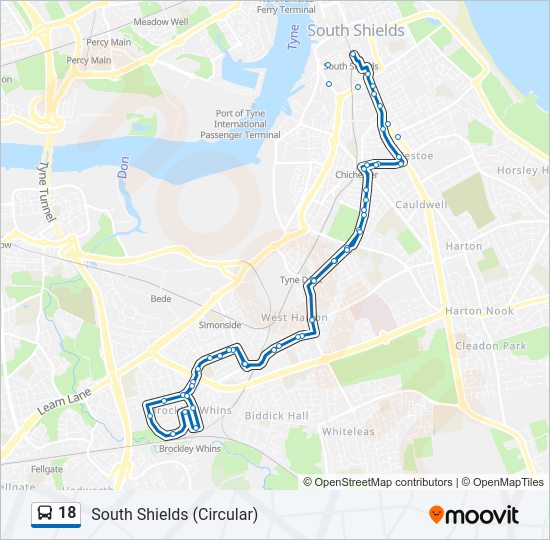 18 Bus Line Map
