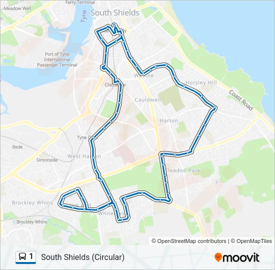 1 Bus Line Map