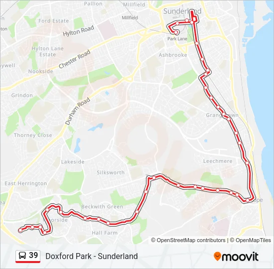 39 Bus Line Map