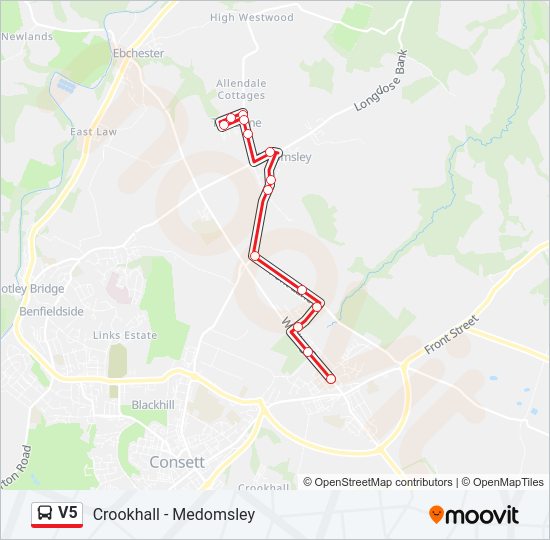 V5 Bus Line Map