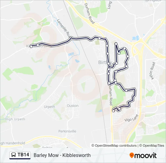 TB14 Bus Line Map