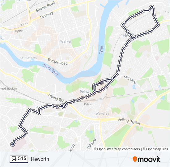 515 Route Schedules, Stops & Maps Heworth (Updated)