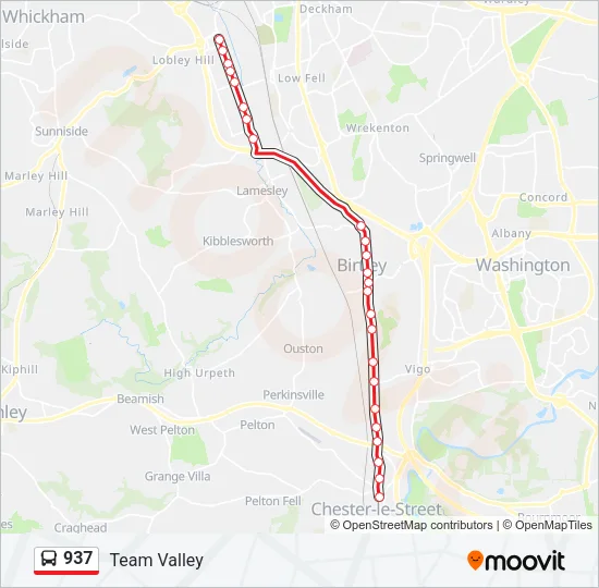 937 Bus Line Map