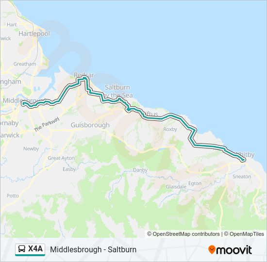X4A Bus Line Map