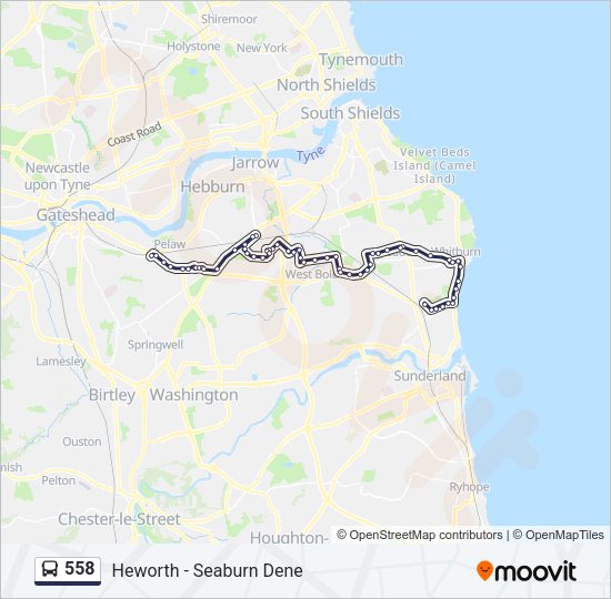 558 Bus Line Map