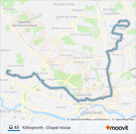 Bus 63 Route Map 63 Route: Schedules, Stops & Maps - Chapel House (Updated)