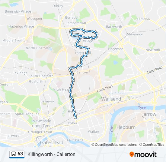 Bus 63 Route Map 63 Route: Schedules, Stops & Maps - Byker (Updated)