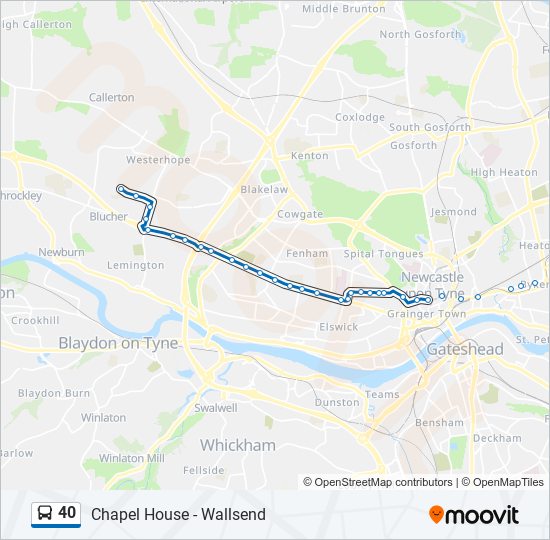 Bus 40 Route Map 40 Route: Schedules, Stops & Maps - Chapel House (Updated)