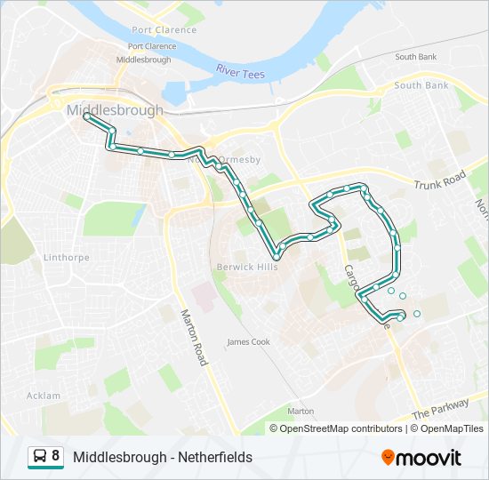 8 Bus Line Map