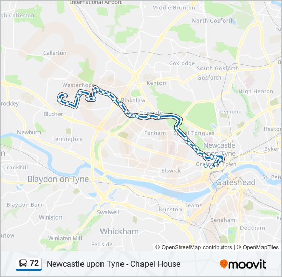 Bus 72 Route Map 72 Route: Schedules, Stops & Maps - Chapel House (Updated)