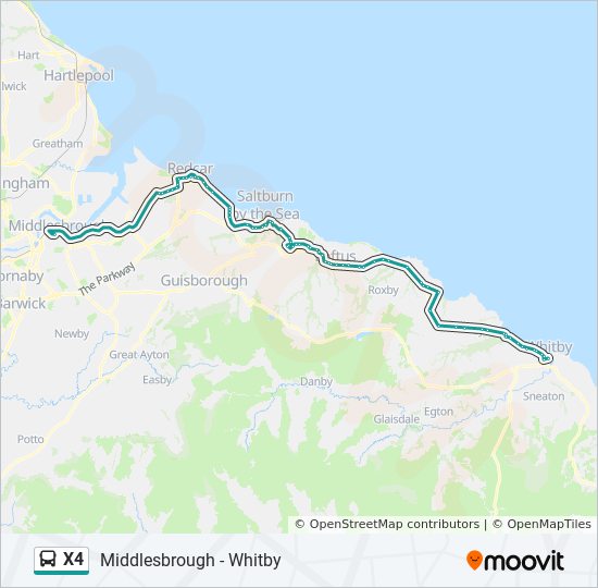 X4 Bus Route Map X4 Route: Schedules, Stops & Maps - Whitby (Updated)