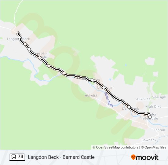 73 Bus Line Map