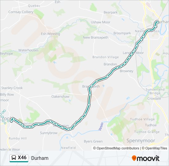 X46 Bus Line Map