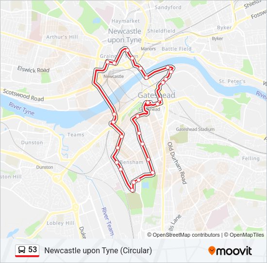 53 Bus Line Map