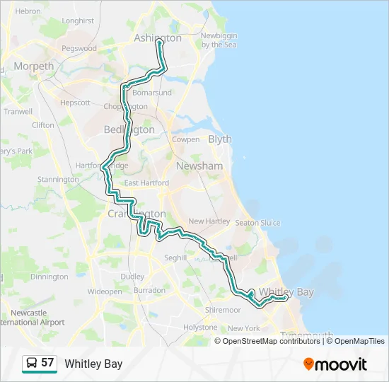 Whitley Bay Bus Routes Map.pdf 57 Route: Schedules, Stops & Maps - Whitley Bay (Updated)