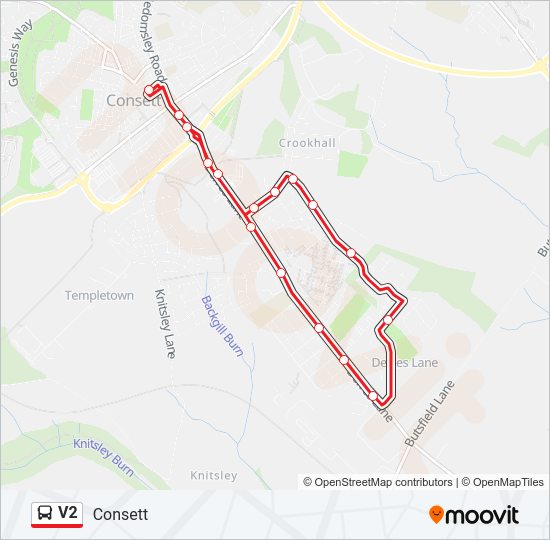 V2 bus Line Map