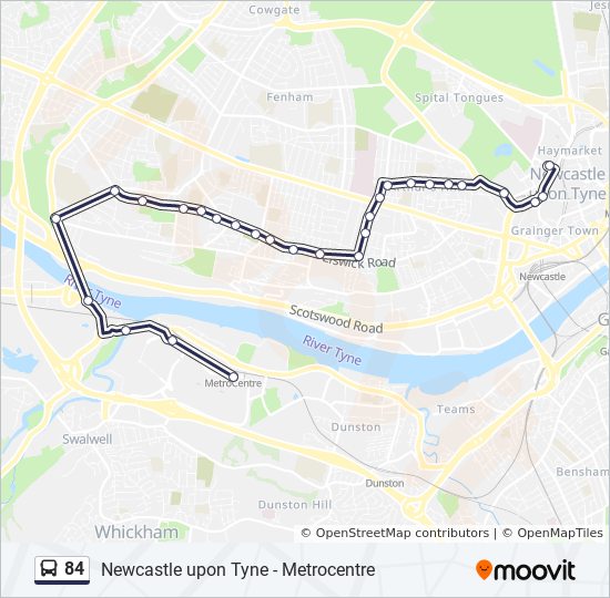 Bus 84 Route Map 84 Route: Schedules, Stops & Maps - Metrocentre (Updated)