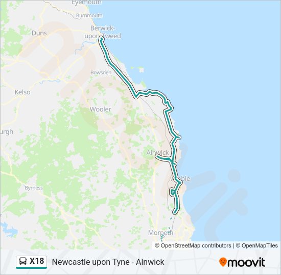 x18 Route Schedules, Stops & Maps BerwickUponTweed (Updated)