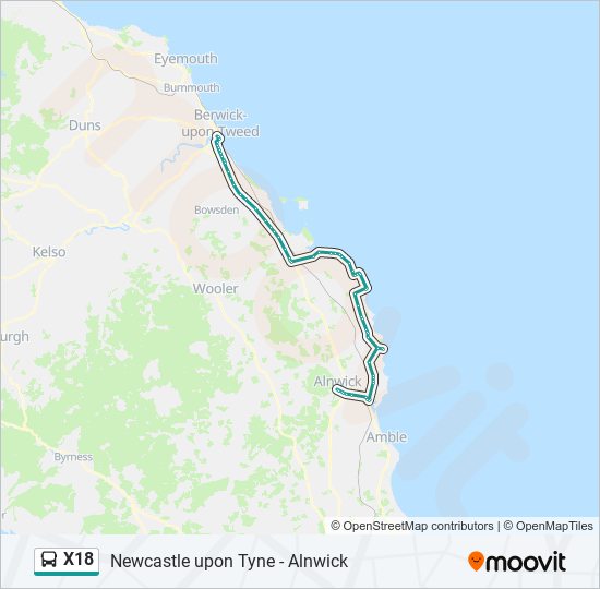 x18 Route Schedules, Stops & Maps Alnwick (Updated)
