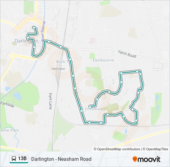 13B bus Line Map