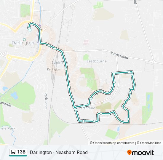 13B bus Line Map