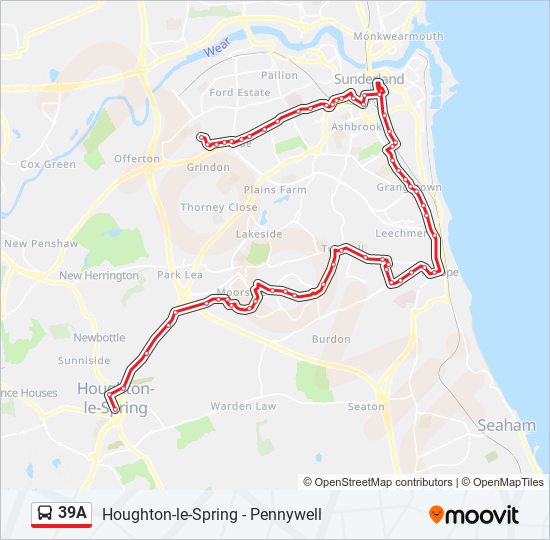 39A Bus Line Map