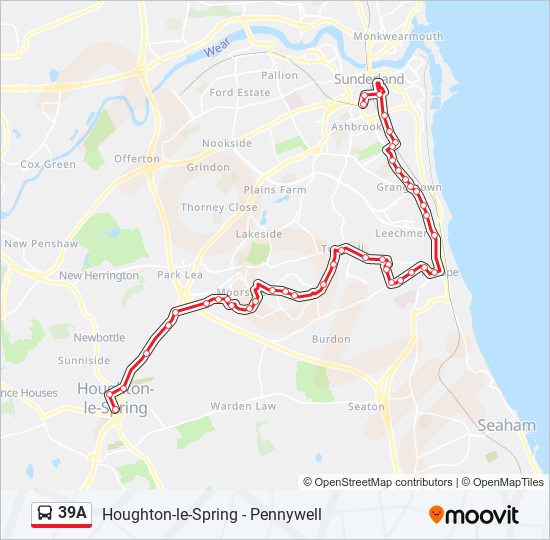 39A bus Line Map