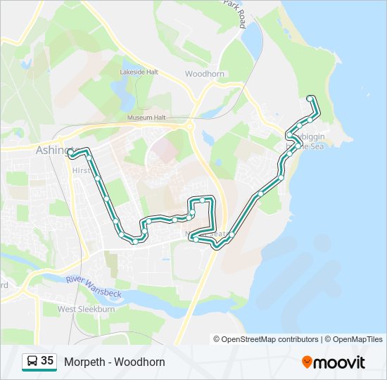 35 Route: Schedules, Stops & Maps - Ashington (Updated)