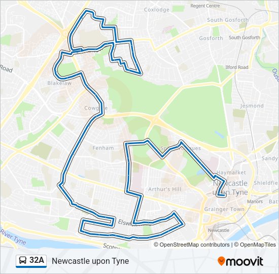 32A Bus Line Map