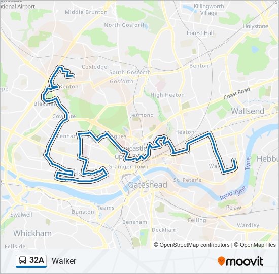 32A Bus Line Map