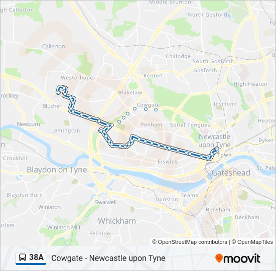 38A Bus Line Map