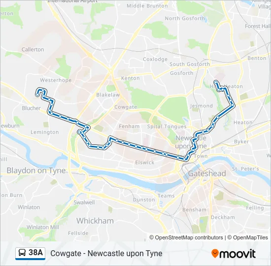 38A Bus Line Map