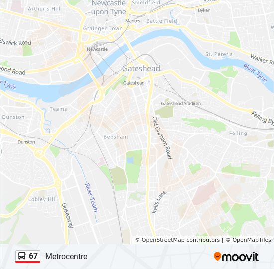 Bus 67 Route Map 67 Route: Schedules, Stops & Maps - Metrocentre (Updated)