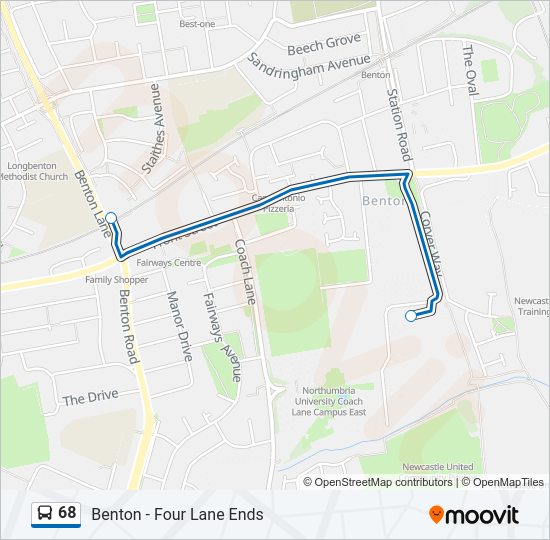 68 bus Line Map