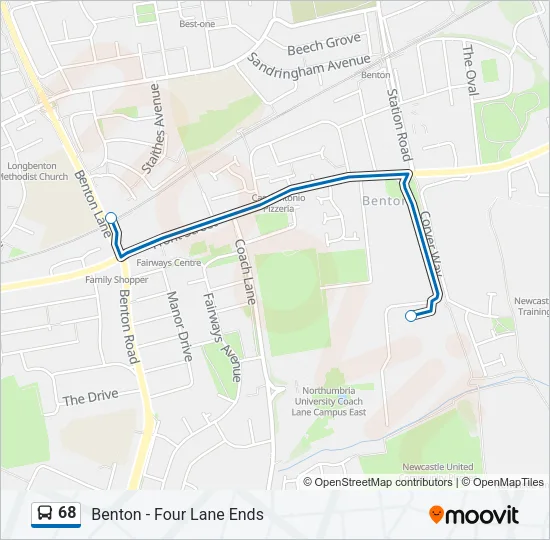 68 Bus Line Map