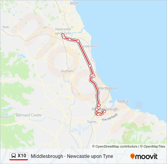 X10 Bus Line Map