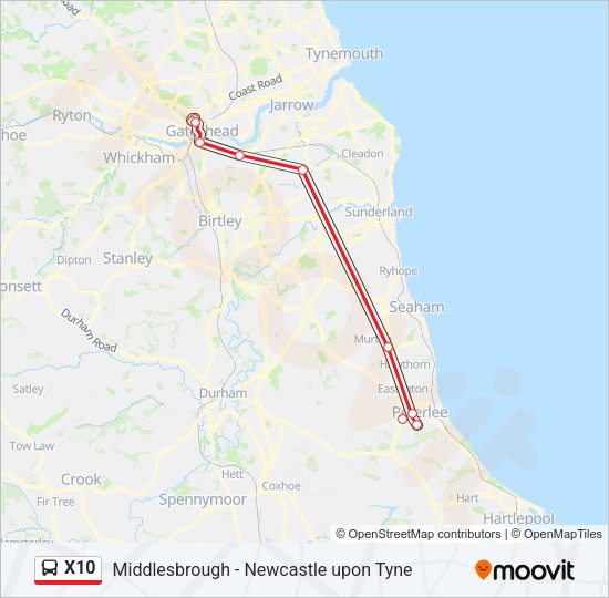 X10 Bus Line Map