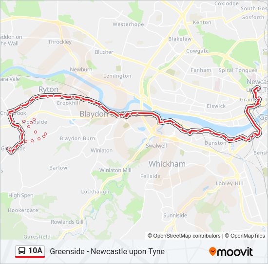 10A Bus Line Map
